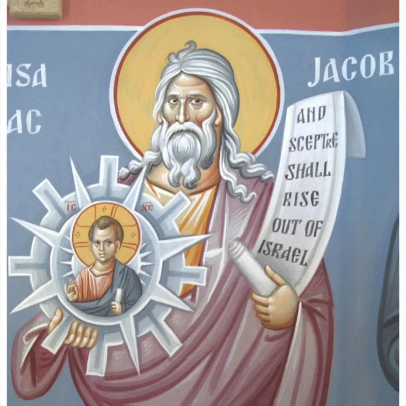 Portrait of the Patriarch Jacob with scroll and a small depiction of Christ